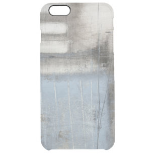 Abstract Grey & Blue Painting Clear iPhone 6 Plus Case