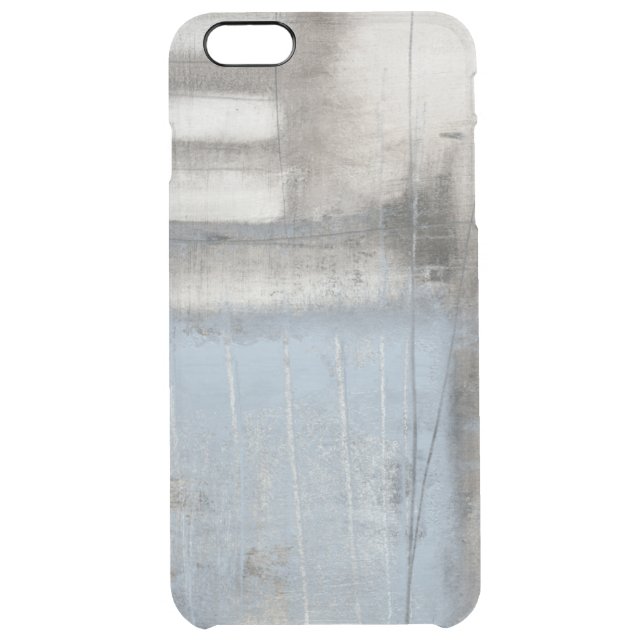 Abstract Grey & Blue Painting Uncommon iPhone Case (Back)