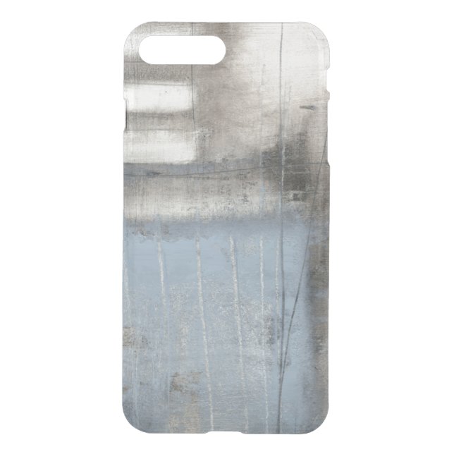 Abstract Grey & Blue Painting Uncommon iPhone Case (Back)
