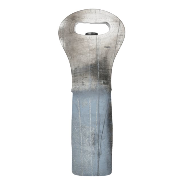 Abstract Grey & Blue Painting Wine Bag (Back)