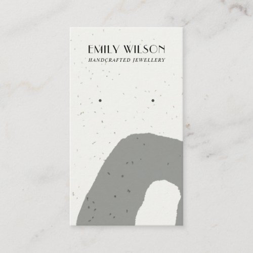 ABSTRACT GREY CERAMIC SHAPE STUD EARRING DISPLAY BUSINESS CARD