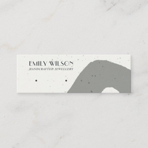 ABSTRACT GREY CERAMIC TEXTURE STUD EARRING DISPLAY MINI BUSINESS CARD