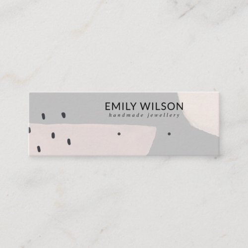 ABSTRACT GREY DUSKY PINK STUD EARRING DISPLAY MINI BUSINESS CARD