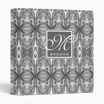 Abstract Grey Kaleidoscope Patterned - Monogram