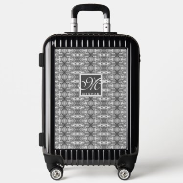 Abstract Grey Kaleidoscope Patterned - Monogram
