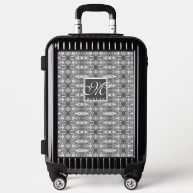 Abstract Grey Kaleidoscope Patterned - Monogram