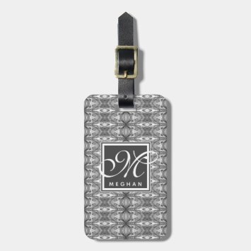 Abstract Grey Kaleidoscope Patterned - Monogram