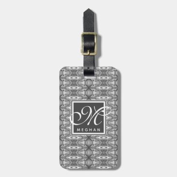 Abstract Grey Kaleidoscope Patterned - Monogram
