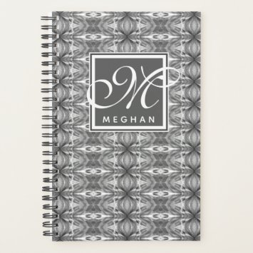 Abstract Grey Kaleidoscope Patterned - Monogram