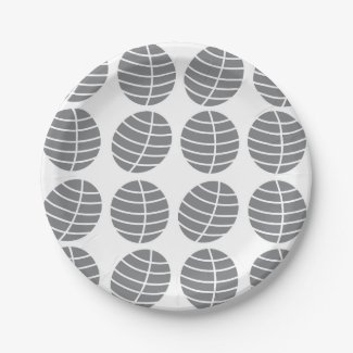 Abstract Grey Leaf Pattern Party