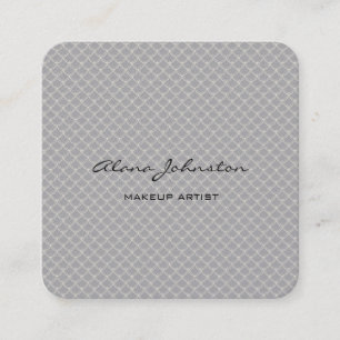 Abstract Grey Snakeskin Makeup Artist Square Business Card