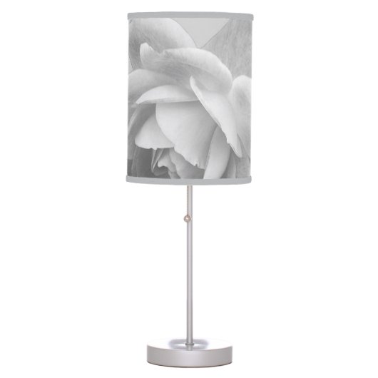 Abstract greyscale rose table lamp (Front)