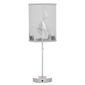 Abstract greyscale rose table lamp (Back)