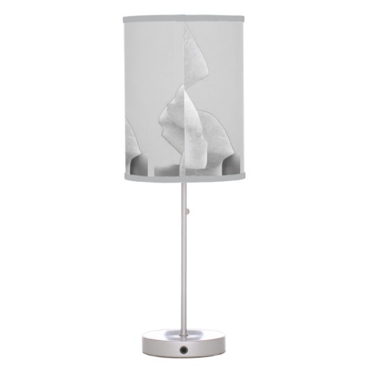 Abstract greyscale rose table lamp (Back)