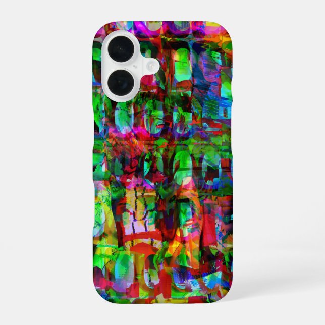 Abstract Grid Collage Modular Synthesized Graphic Iphone Case (Back)