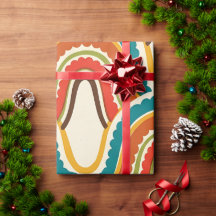 Abstract Groovy Avocado Ripple Wrapping Paper