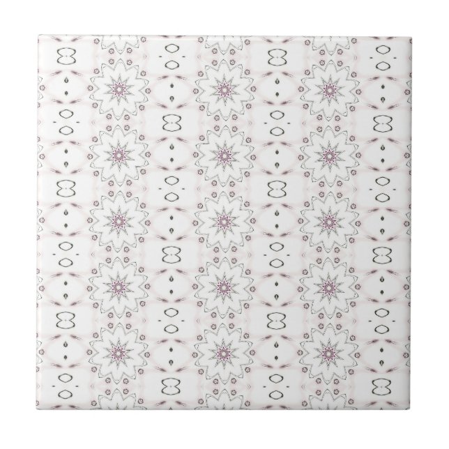 abstract groovy floral pattern ceramic tile (Front)