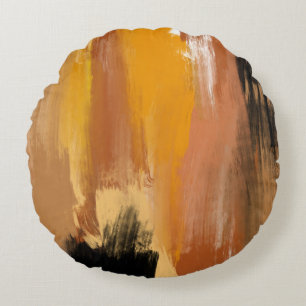 Abstract Grounded Earth Round Pillow