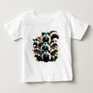 Abstract Group of Cute Funny Skunks Baby T-Shirt