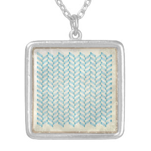Abstract grunge background silver plated necklace