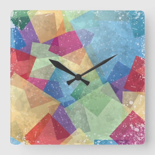 Abstract grunge background square wall clock