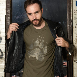 Abstract Grunge Brown Grizzly Bear Paw Claw T-Shirt