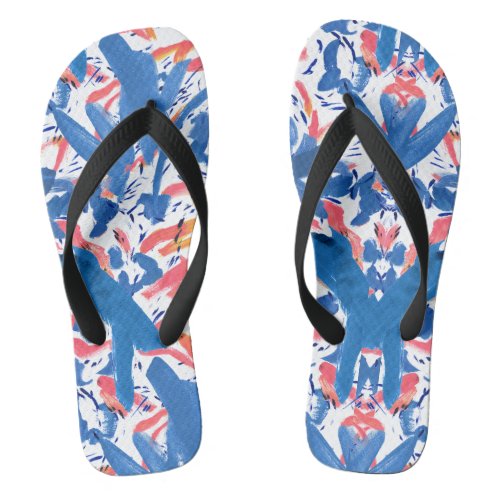 Abstract Grunge Floral Pattern  Flip Flops