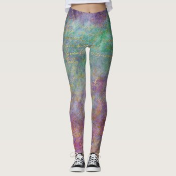 Abstract Grunge Gold Textures Leggings by graphicdesign at Zazzle