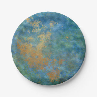 Abstract grunge gold textures paper plates