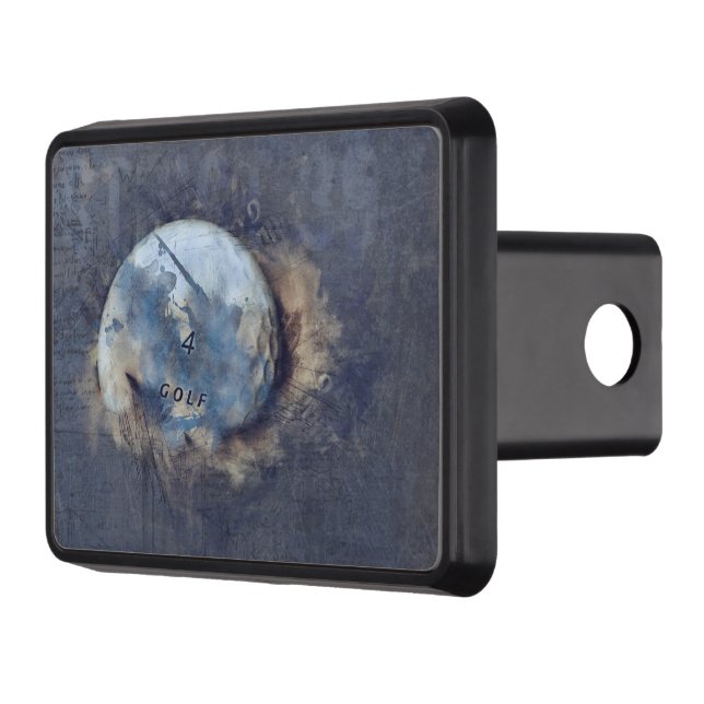 Abstract grunge golf ball hitch cover (Left)
