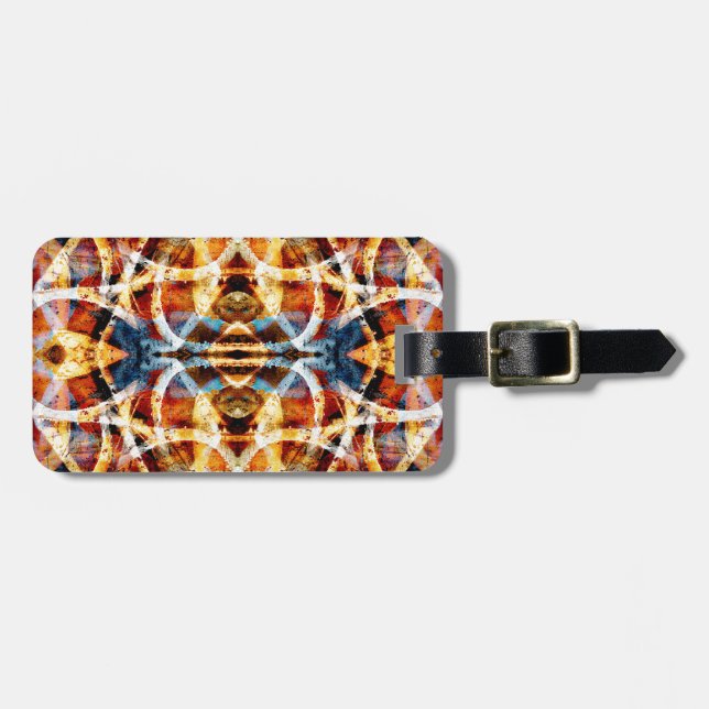 Abstract grunge graffiti pattern luggage tag (Front Horizontal)