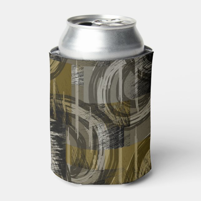 Abstract grunge, monochrome brown can cooler (Can Front)