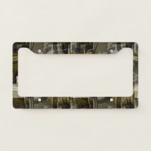 Abstract grunge, monochrome brown license plate frame