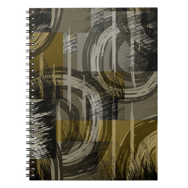 Abstract grunge, monochrome brown notebook (Front)