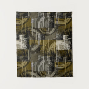 Abstract grunge, monochrome brown tapestry