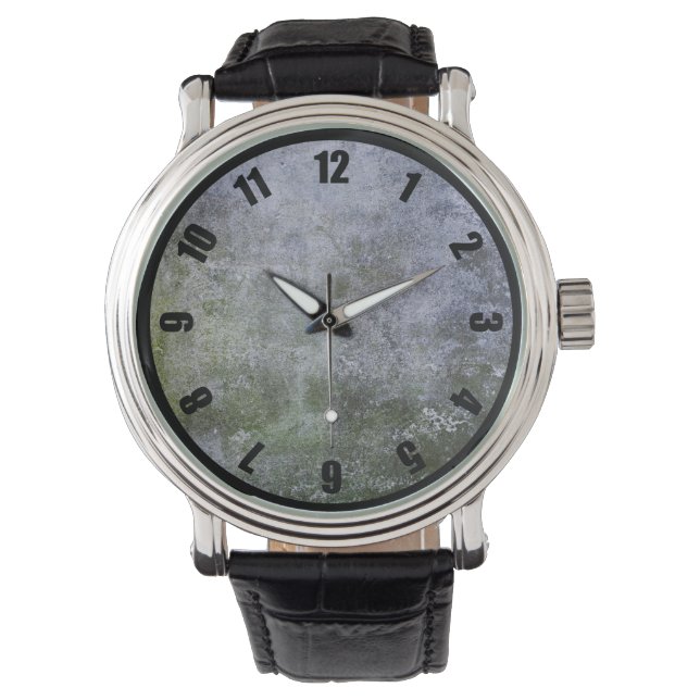 Abstract Grunge Moss Covered Stone Wall Texture Watch (Front)