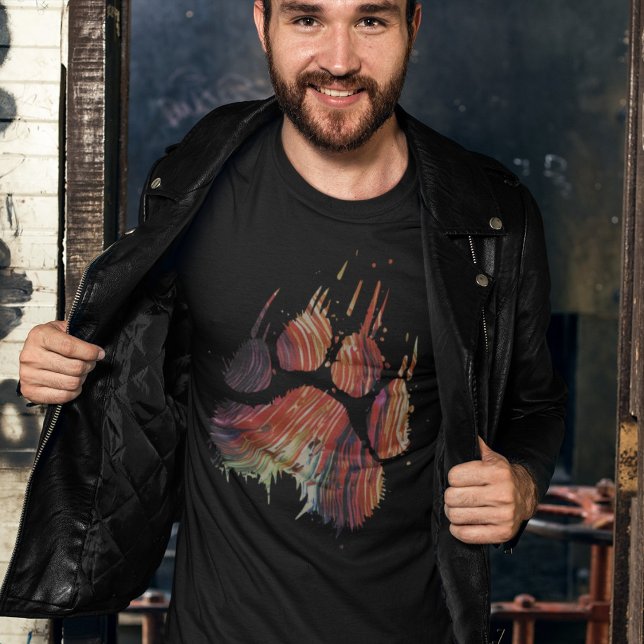 Abstract Grunge Multi Color Grizzly Bear Paw Claw T-Shirt (Creator Uploaded)