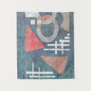 Abstract grunge old vintage geometrical shapes tri tapestry
