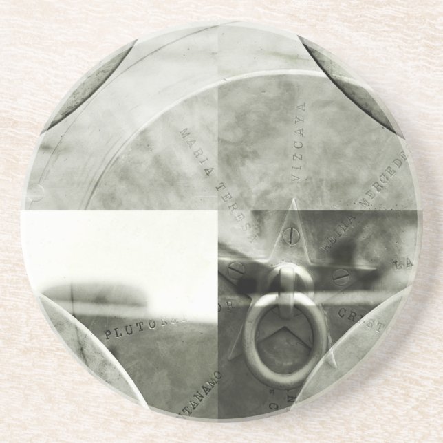 Abstract Grunge Ring n Star Sandstone Coaster (Front)