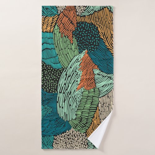Abstract Grunge Seamless Pattern Design Bath Towel
