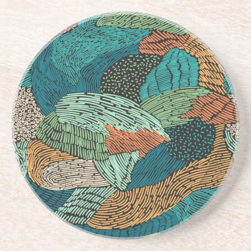 Abstract Grunge Seamless Pattern Design Coaster