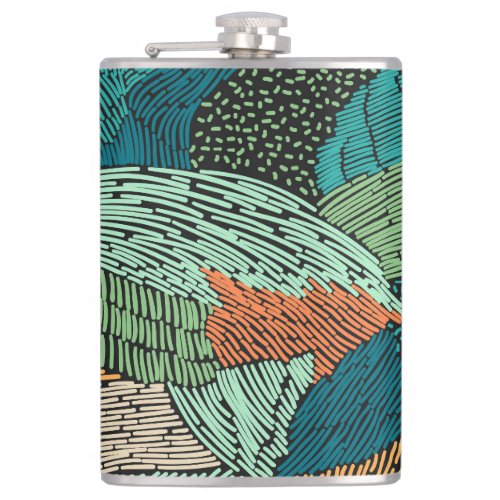 Abstract Grunge Seamless Pattern Design Flask