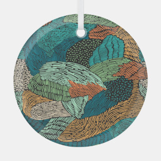 Abstract Grunge: Seamless Pattern Design. Glass Ornament