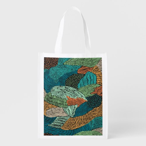 Abstract Grunge Seamless Pattern Design Grocery Bag