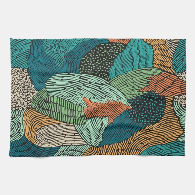 Abstract Grunge: Seamless Pattern Design. Kitchen Towel (Horizontal)