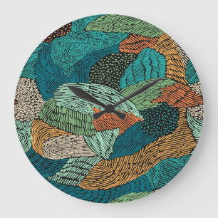 Abstract Grunge: Seamless Pattern Design. Large Clock