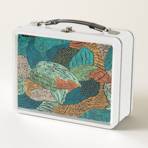 Abstract Grunge Seamless Pattern Design Metal Lunch Box