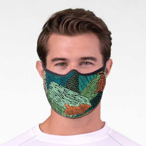 Abstract Grunge Seamless Pattern Design Premium Face Mask