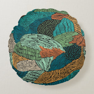 Abstract Grunge: Seamless Pattern Design. Round Pillow