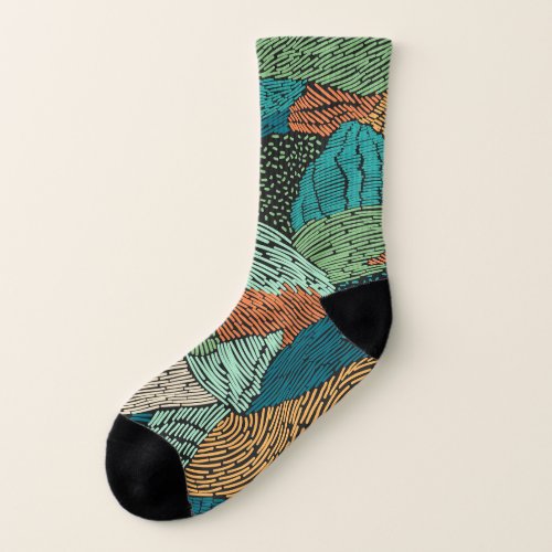 Abstract Grunge Seamless Pattern Design Socks